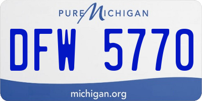 MI license plate DFW5770