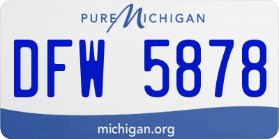 MI license plate DFW5878