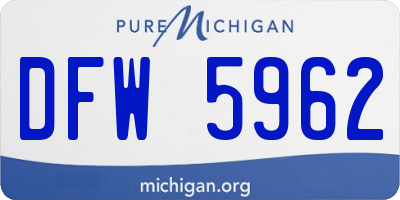 MI license plate DFW5962