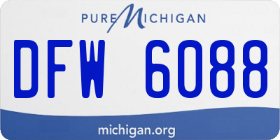 MI license plate DFW6088