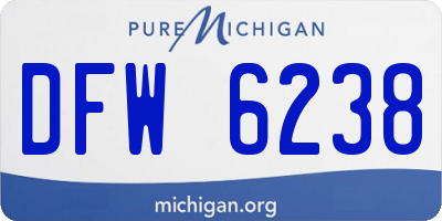 MI license plate DFW6238