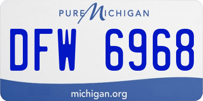 MI license plate DFW6968