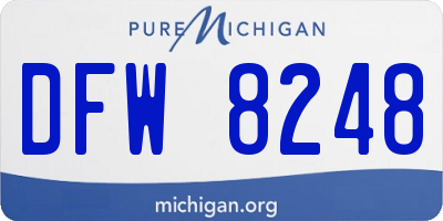 MI license plate DFW8248