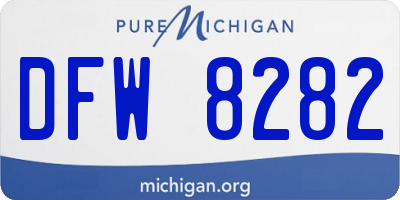 MI license plate DFW8282