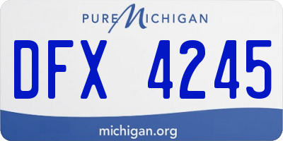 MI license plate DFX4245