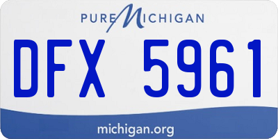 MI license plate DFX5961