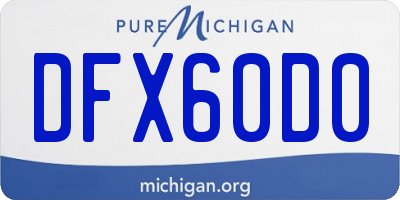 MI license plate DFX60D0