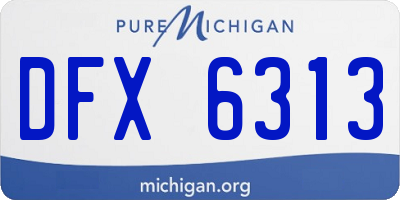 MI license plate DFX6313