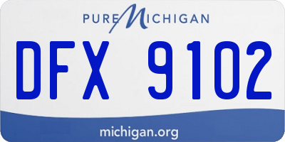 MI license plate DFX9102