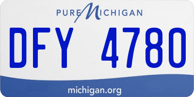 MI license plate DFY4780