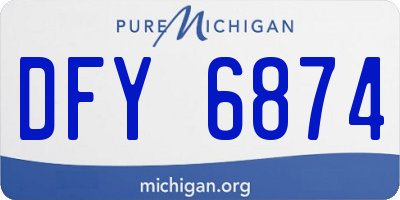 MI license plate DFY6874