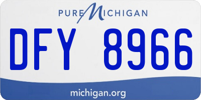 MI license plate DFY8966