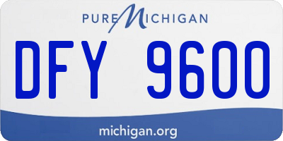 MI license plate DFY9600