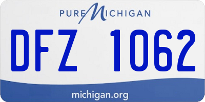 MI license plate DFZ1062