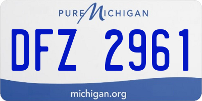 MI license plate DFZ2961
