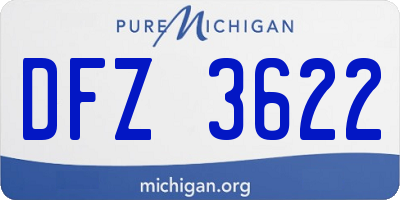 MI license plate DFZ3622