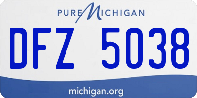 MI license plate DFZ5038