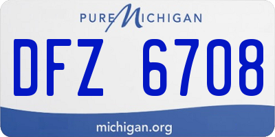 MI license plate DFZ6708