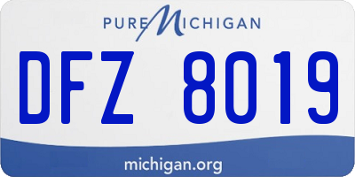 MI license plate DFZ8019