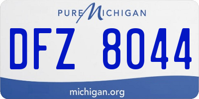 MI license plate DFZ8044