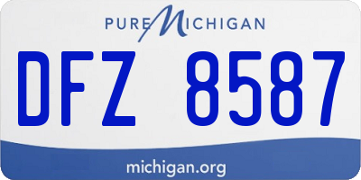 MI license plate DFZ8587