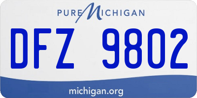 MI license plate DFZ9802