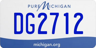 MI license plate DG2712