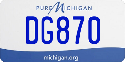 MI license plate DG870