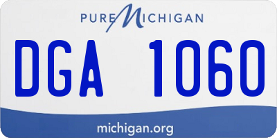 MI license plate DGA1060