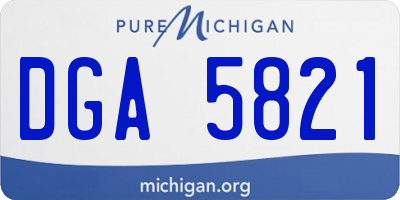 MI license plate DGA5821