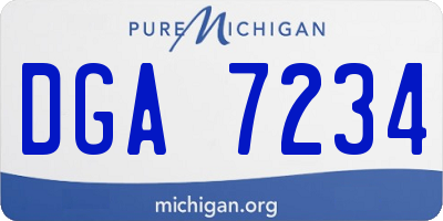 MI license plate DGA7234