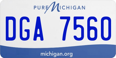 MI license plate DGA7560