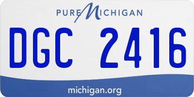 MI license plate DGC2416
