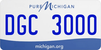 MI license plate DGC3000
