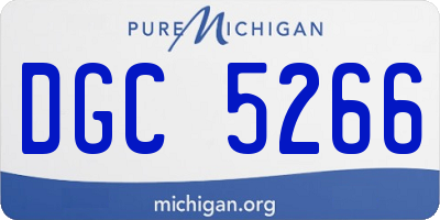 MI license plate DGC5266