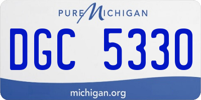 MI license plate DGC5330