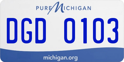 MI license plate DGD0103