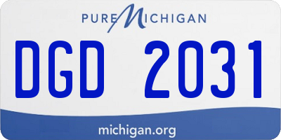 MI license plate DGD2031