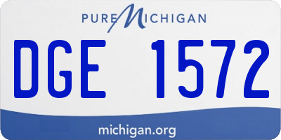 MI license plate DGE1572