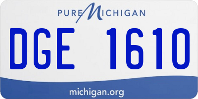 MI license plate DGE1610