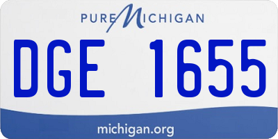 MI license plate DGE1655