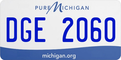 MI license plate DGE2060