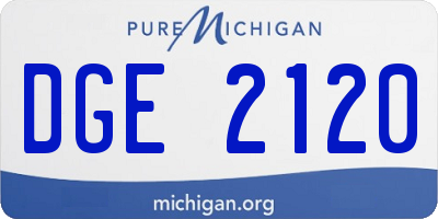 MI license plate DGE2120