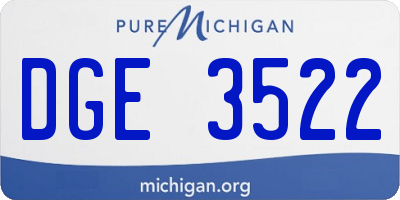 MI license plate DGE3522
