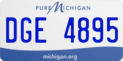 MI license plate DGE4895
