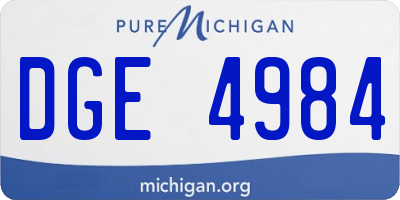 MI license plate DGE4984