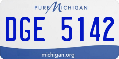 MI license plate DGE5142