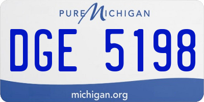 MI license plate DGE5198