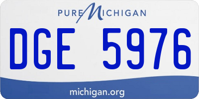 MI license plate DGE5976