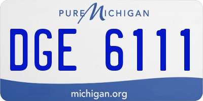 MI license plate DGE6111